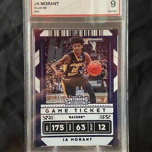 2020 Panini Contenders Draft Picks Ja Morant Blue Holo MINT 9 OT #’d 32/99 NR SP